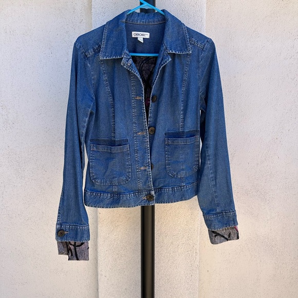 Cherokee Blue Jean Jacket with Pink Floral Embroidery - Picture 3 of 5